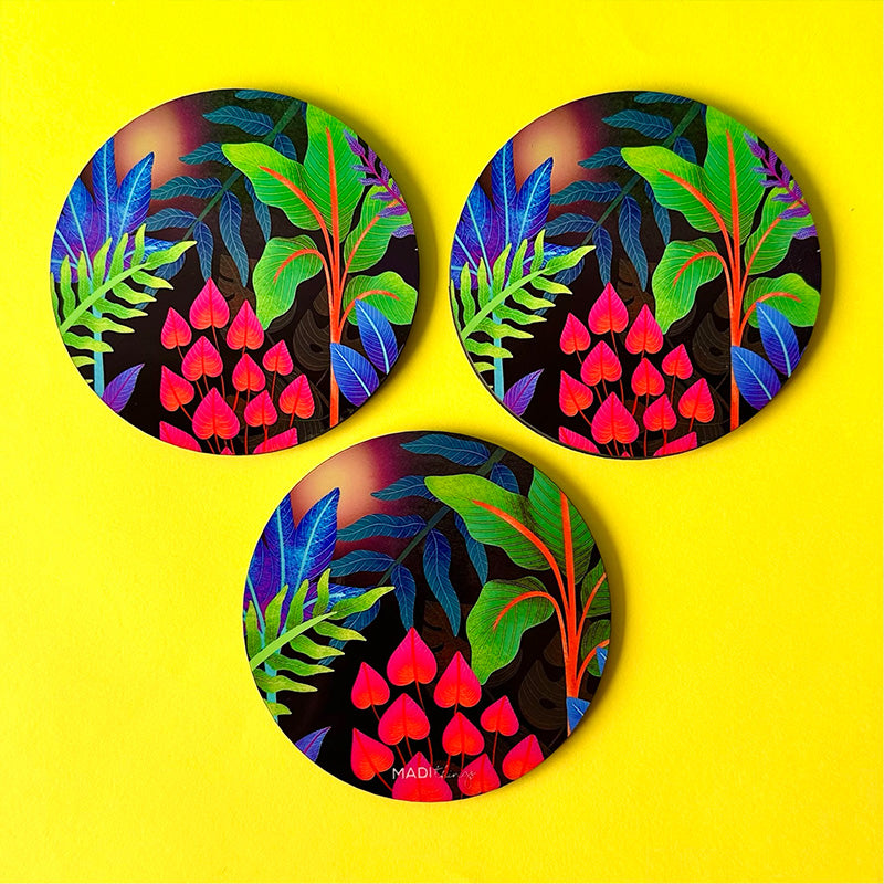 Tropical Jungle Coasters - Set of 3